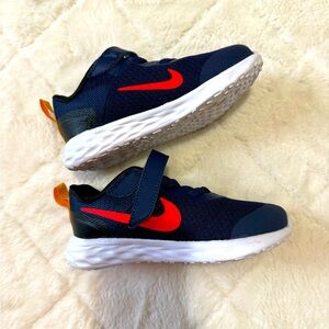 Nike Revolution 6 Kids' Blue and Orange Sneakers